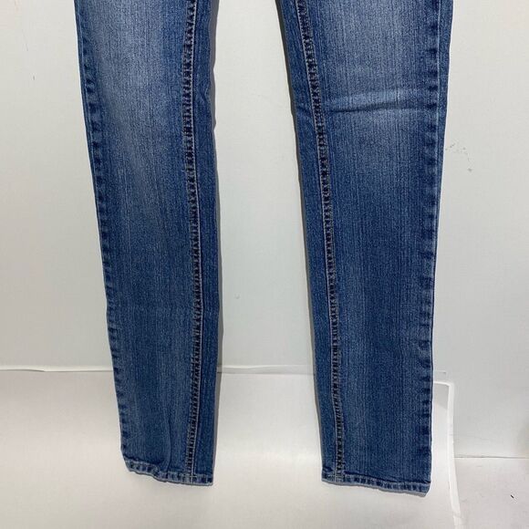 Aeropostale Women's Blue Whiskering Medium Wash Skinny Ankle Jeans Size 0 Long - Picture 2 of 11